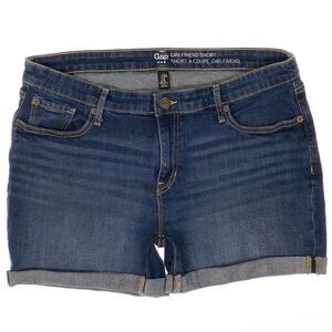 Gap Outlet Shorts Womens Size 10/30 Girlfriend Cuffed Blue Denim Measures W34